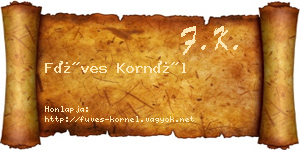 Füves Kornél névjegykártya