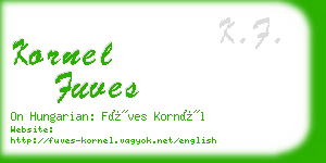 kornel fuves business card